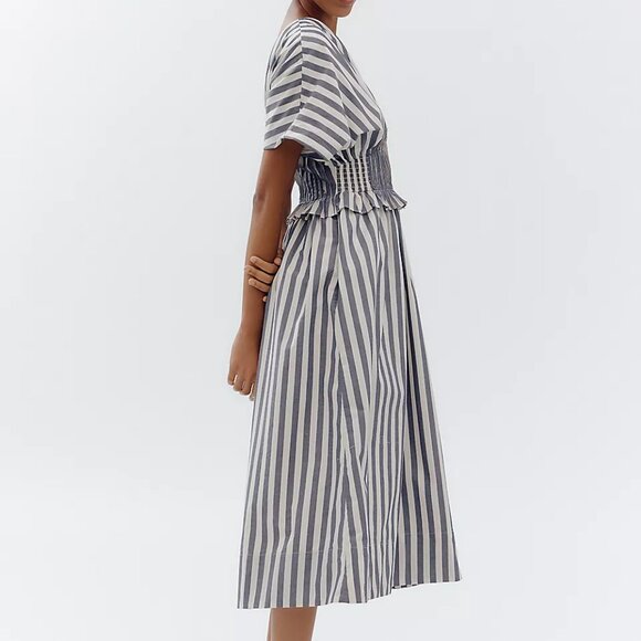 By Anthropologie V-Neck Zip-Front Midi Dress - Picture 2 of 4